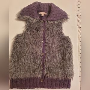 Euc Nine West Vintage American Jeans Fur Vest size M